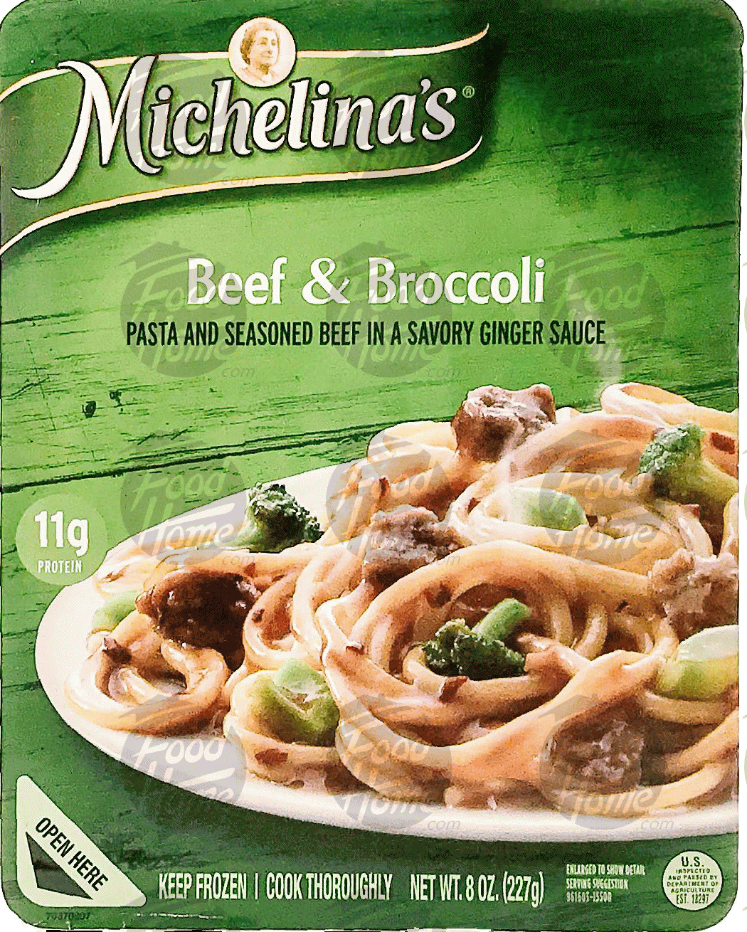 Michelina's  beef & broccoli pasta, with seasoned beef in savory ginger sauce, frozen box Full-Size Picture